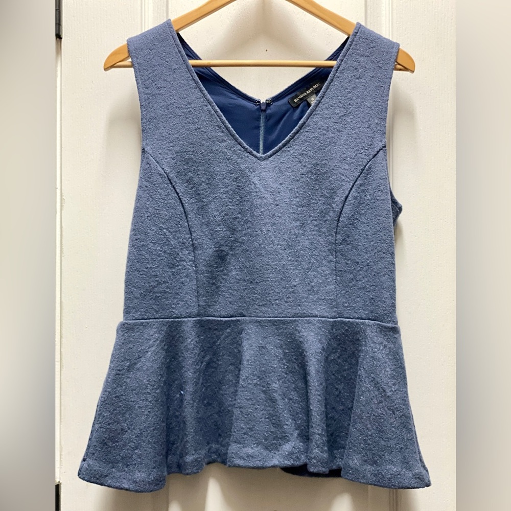 NWT Banana Republic Blue Peplum Top